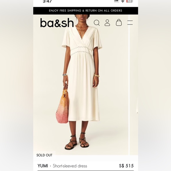 ba&sh Yumi Cream Dress
